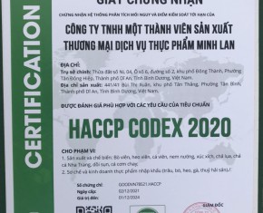 chứng nhận HACCP